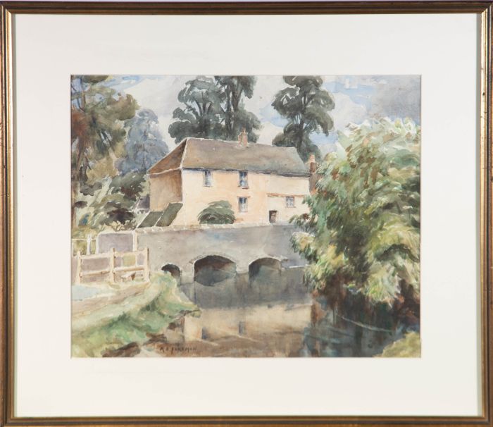 Agnes E. Foreman (fl.1910-1939) - Watercolour, Countryside View