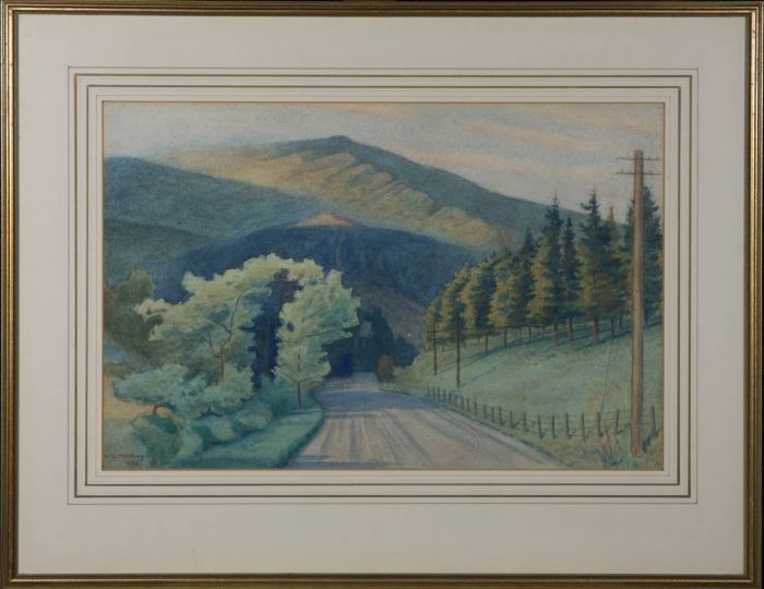 H.L. Matthey - Framed 1934 Watercolour, Towards the Mountain