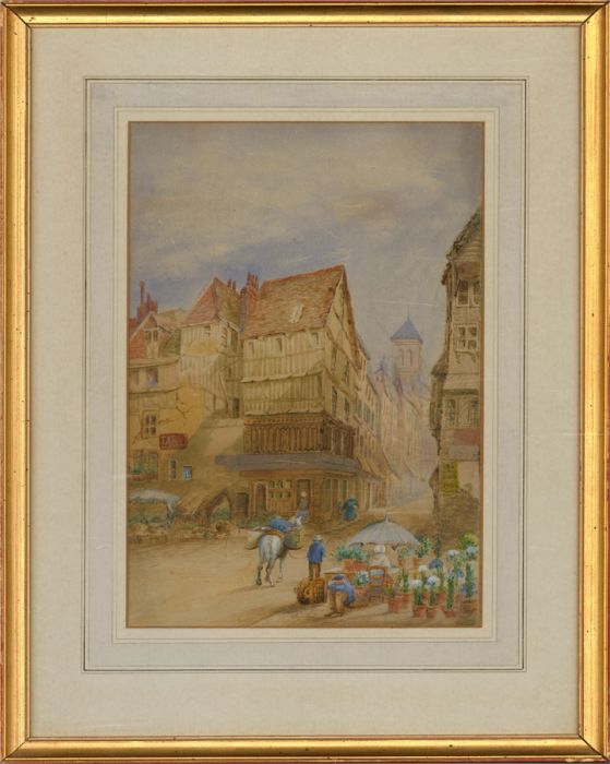 Early 20th Century Watercolour - Flower Seller