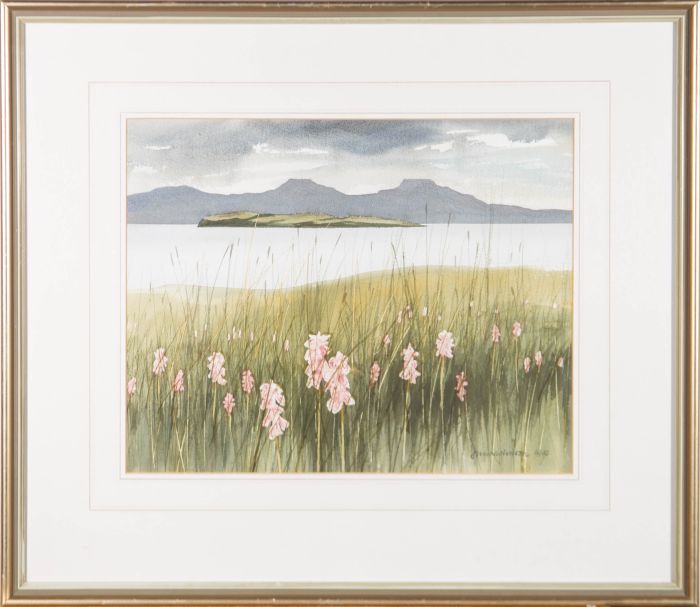 Jim Nicholson (1924-1996) - 1990 Watercolour, Wild Orchids, Skye