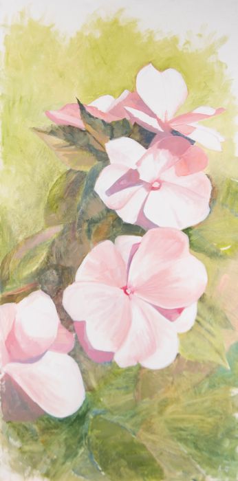 Andrew Quelch (b.1969) - Contemporary Acrylic, Pink Flowers
