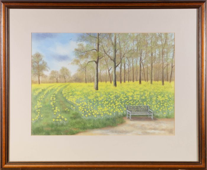 20th Century Pastel - The Park Bench