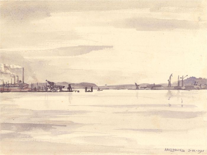 S.T.B - 1955 Watercolour, Aalborg, Denmark