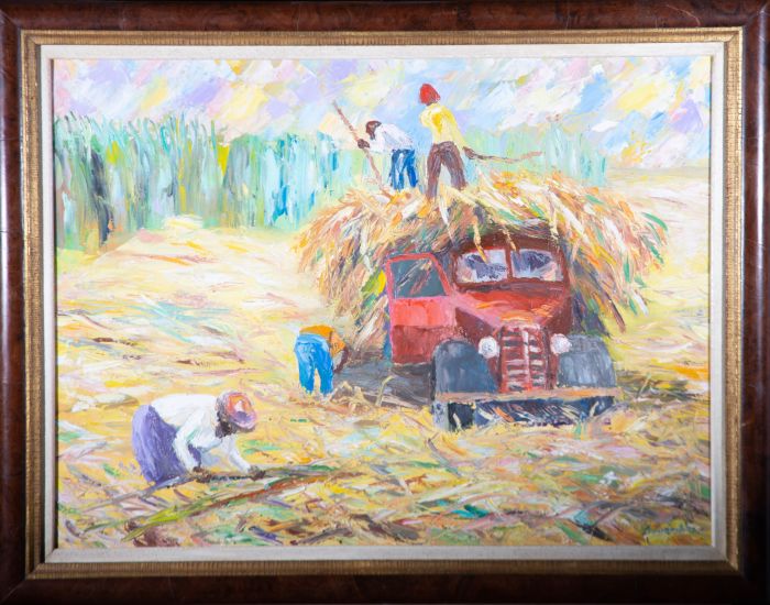 E. Rudo - Framed 1992 Oil, Harvest