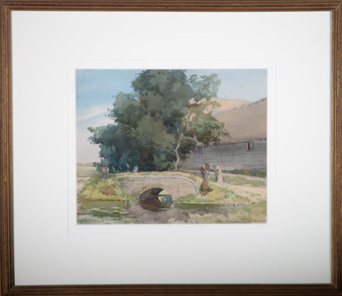 J.M. Evers - Early 20th Century Watercolour, A Footbridge in Kent