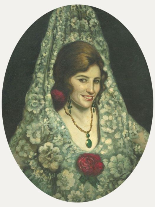 A. Costa - 1912 Oil, Portrait of a Spanish Lady