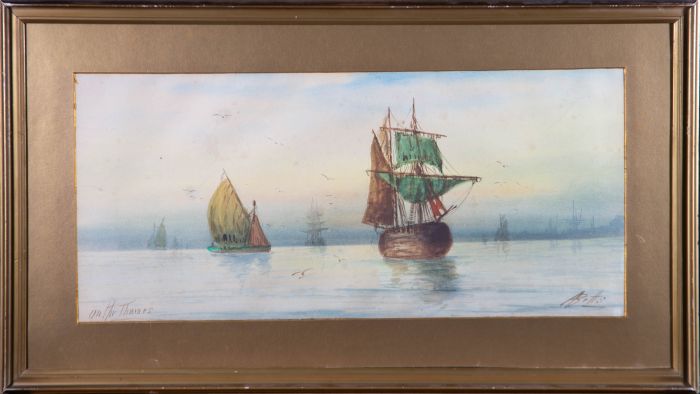 A.B. - Late 19th Century Watercolour, On the Thames