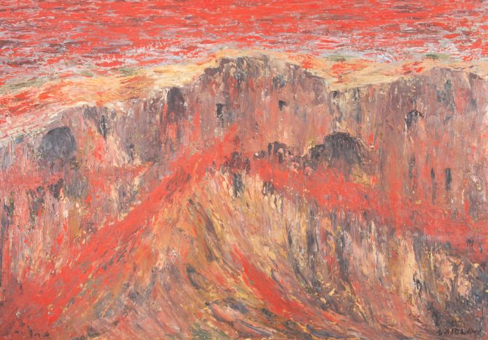 Russel Roberts Laidlaw (1895-1981) - Mid 20th Century Oil, Study In Red