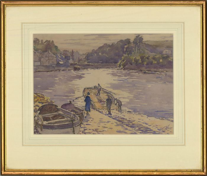 Frank E. Horne (act.1896-1933) - Watercolour, The Shining Ferry