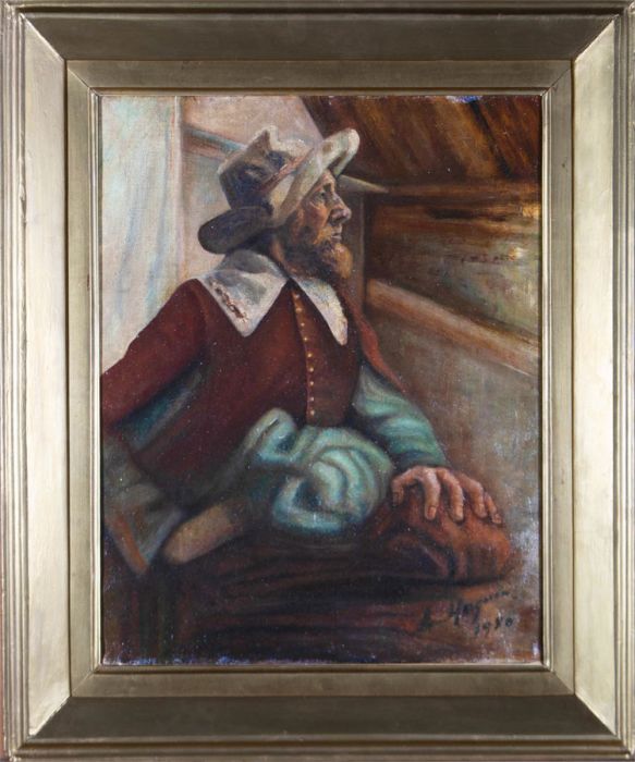 A. Maguin - Framed 1950 Oil, Continental Gentleman