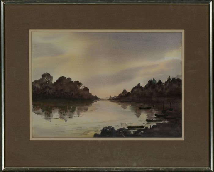 M. Howarth - 20th Century Watercolour, Tranquil Lake Scene