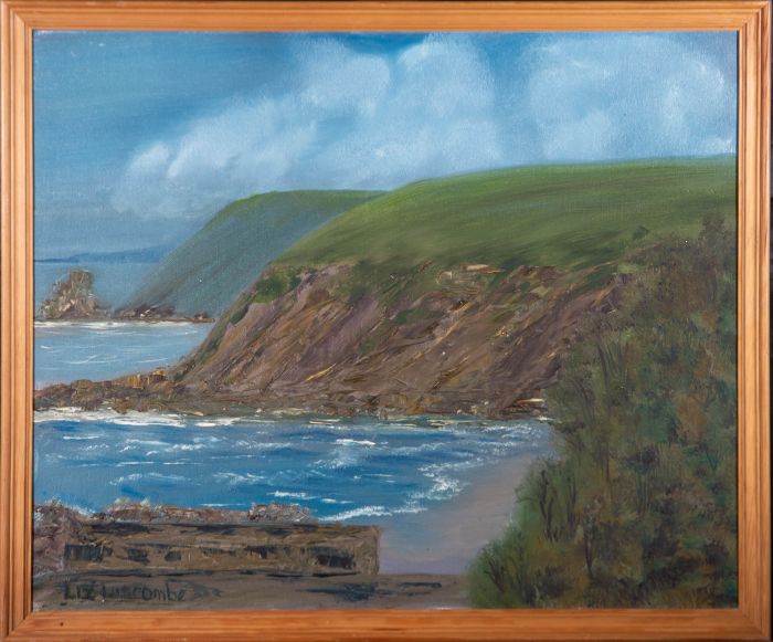 Liz Luscombe - 20th Century Oil, Sea View with Cliffs
