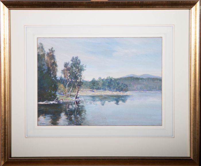 T. Wall - 20th Century Gouache, Loch Beinn a'Mheadhoin, Scottish Highlands