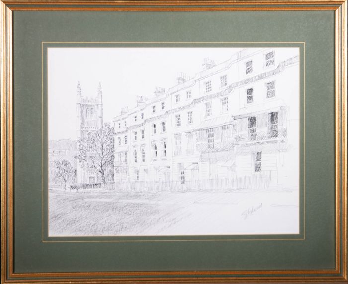 Contemporary Graphite Drawing - Raby Street, Bath