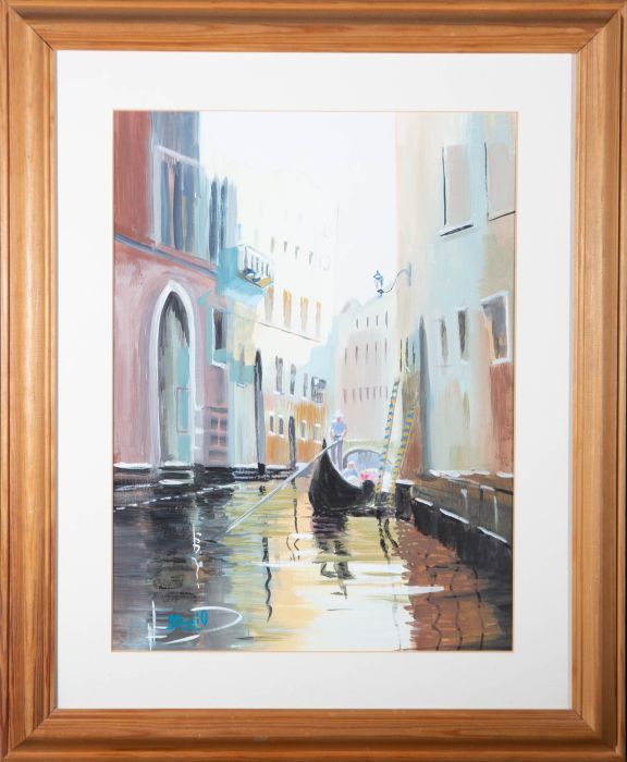 Basio - Contemporary Gouache, A Quiet Canal