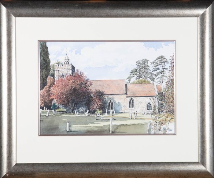 John Howell - 1973 Watercolour, Church View