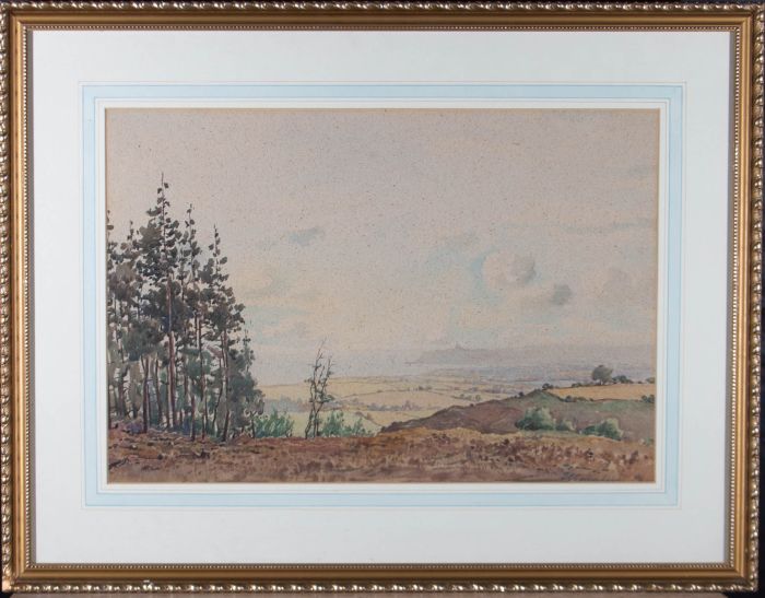 L.G. Saunders - 1935 Watercolour, Scarborough from the Woods