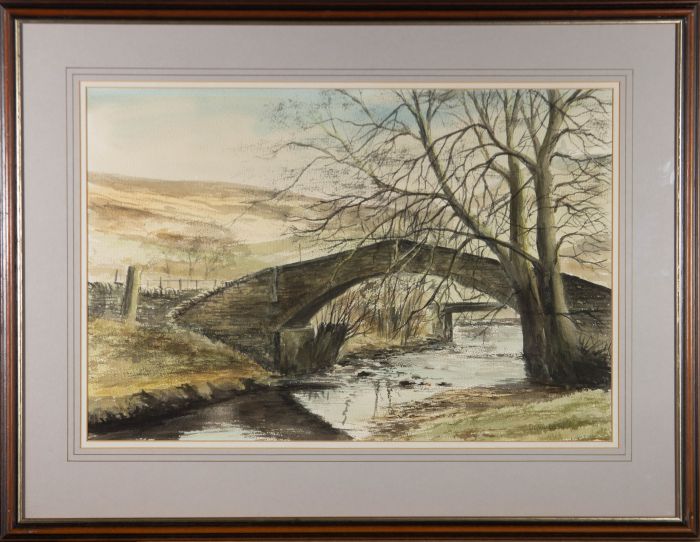 David Lamb - Contemporary Watercolour, LumbFoot Packhorse Bridge