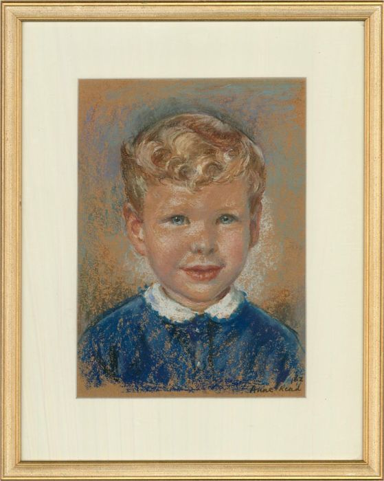Anne Read - Signed 1962 Pastel, Portrait of a Boy