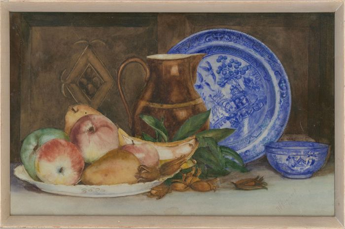 M. H. Nicholson - 1996 Watercolour, Fruit And Willow Pattern
