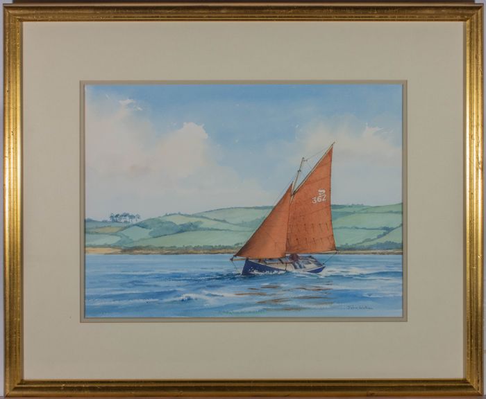 John Watson - Contemporary Watercolour, Gaff Sloop