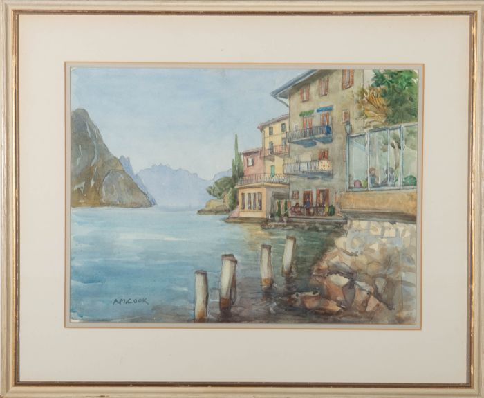 A.M. Cook - 20th Century Watercolour, Lake Lugano