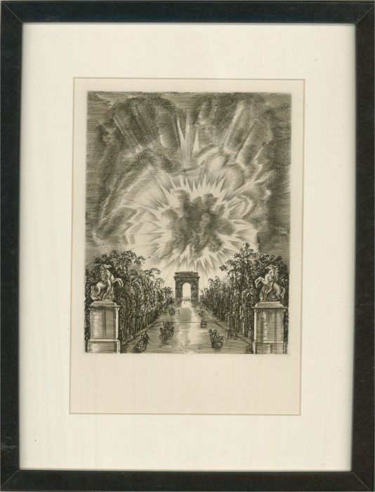 20th Century Etching - Explosion In Paris