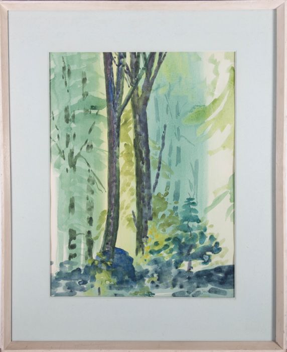 Gwendolen Jackson (b.1919) - 1958 Watercolour, Beeches in Spring