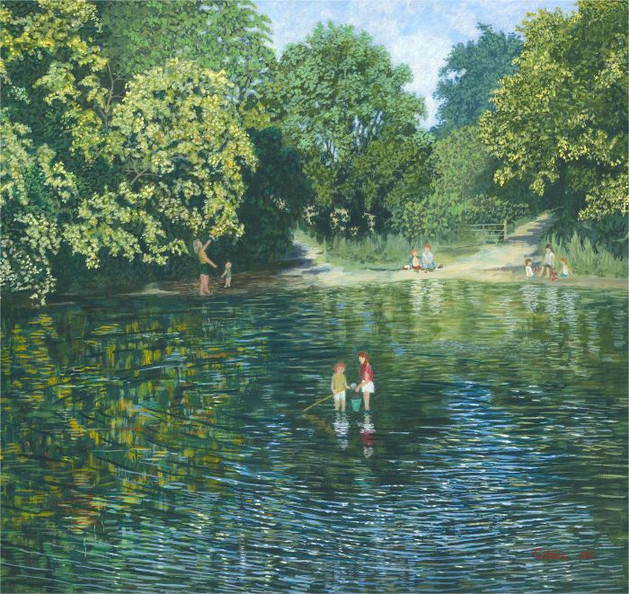 Gerry B. Gibbs - 2000 Oil, A Summer Day by the Riverside