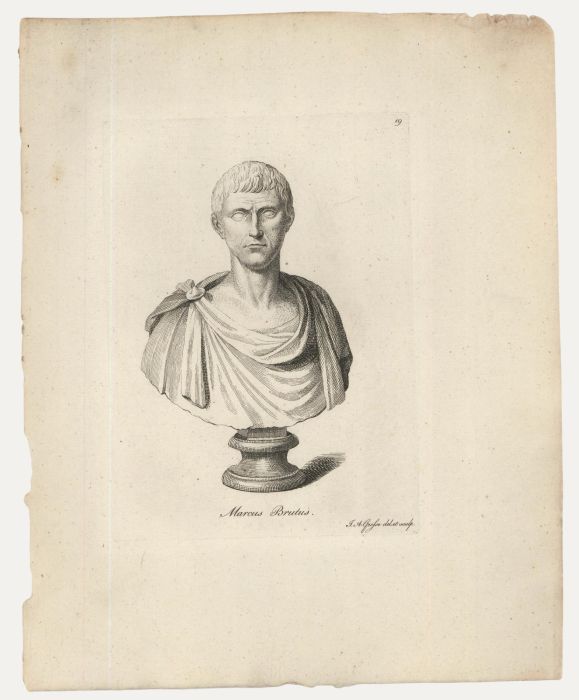 John Alexander Gresse (1741–1794) - 18th Century Engraving, Marcus Brutus