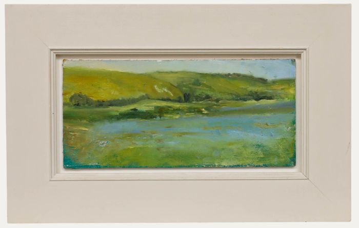 Framed Contemporary Oil - Flax Fields, Cerne Abbas