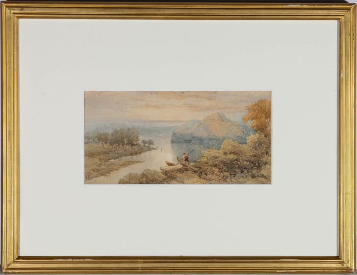Sophy S Warren (act.1864-1878) - Watercolour, The River at Dawn