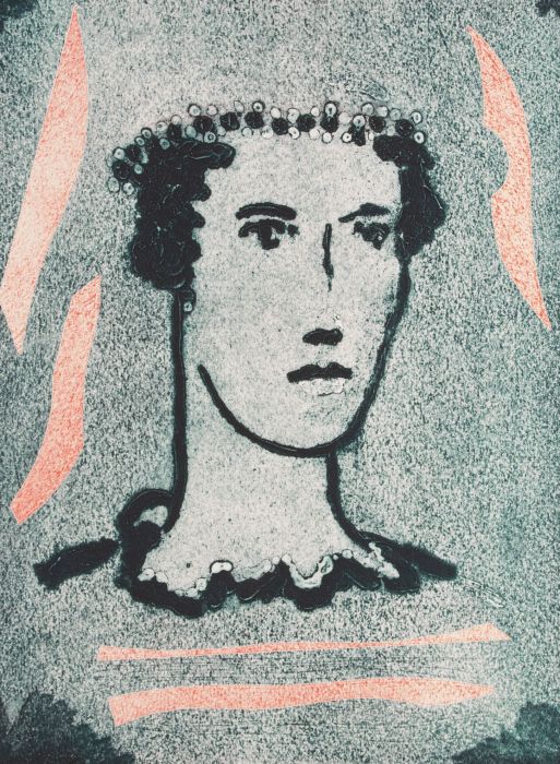Terry Buchanan (b.1938) - 1998 Collagraph, Ophelia