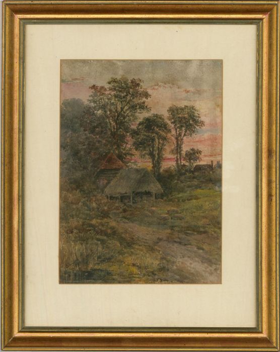 C. L. Davis - Signed and dated  1890 Watercolour, Landscape at Dusk