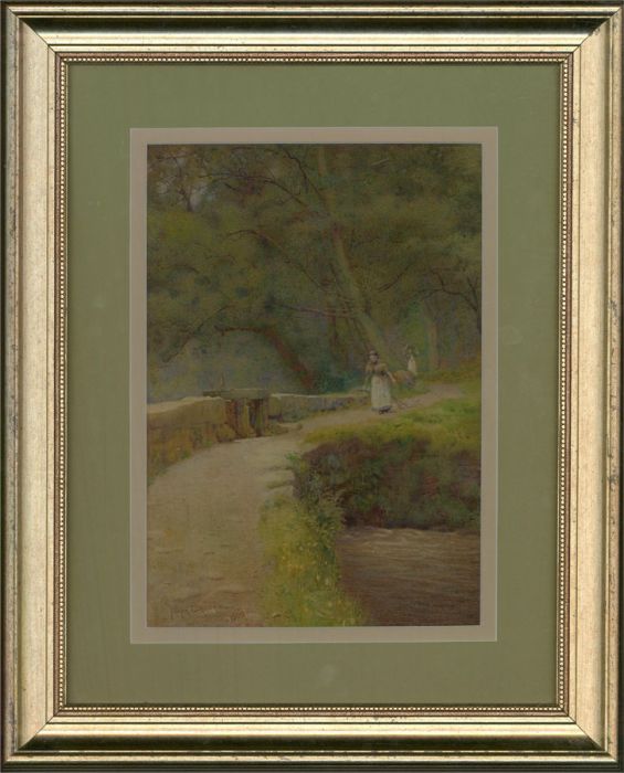 Percy Brooke (1869-1916) - 1908 Watercolour, Collecting Firewood
