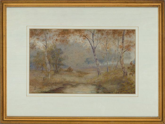 L.C - Signed and dated 1919 Watercolour, Woodland Walk