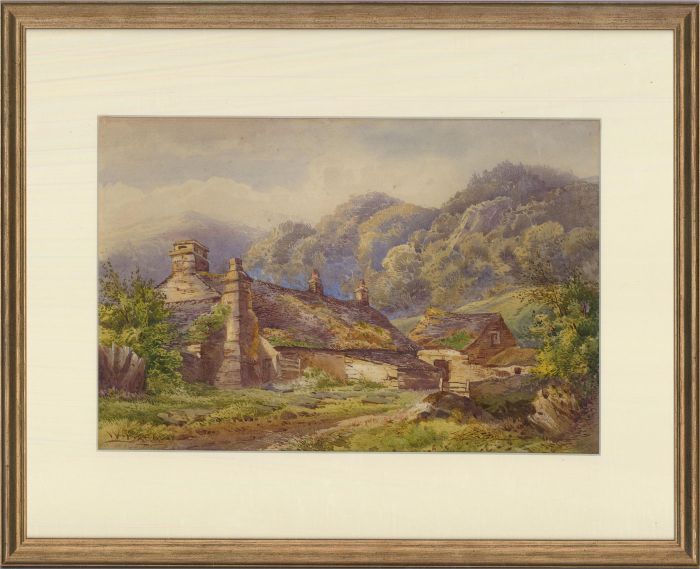 W. Barrow - Late 19th Century Watercolour, Hillside Cottage