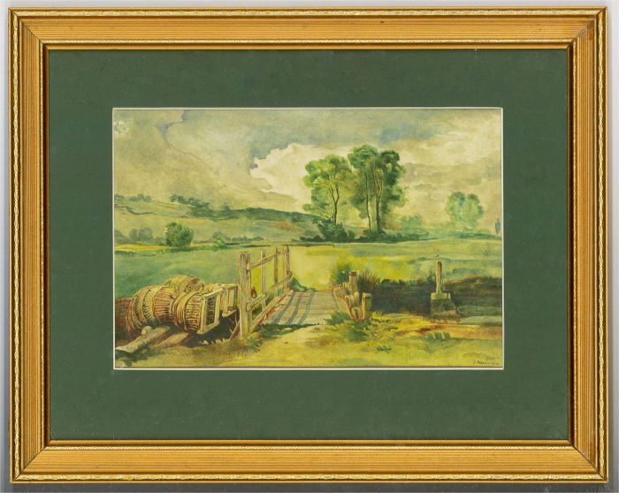 J. Mason - 1919 Watercolour, The Old Lock