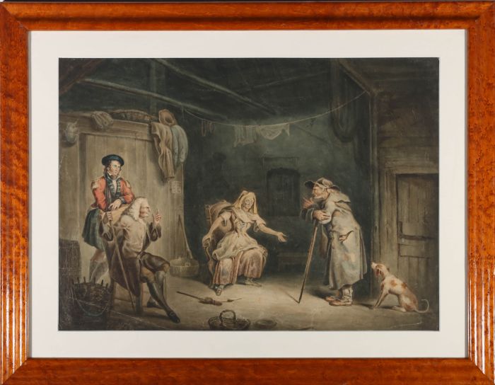 Mid 19th Century Watercolour - The Dispute