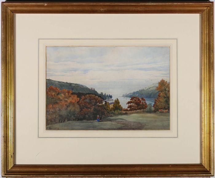 K.K - Framed Mid 19th Century Watercolour, View Over the Estuary