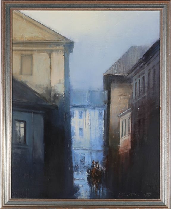 Levicki - 1991 Oil, Morning Mist, Street Scene