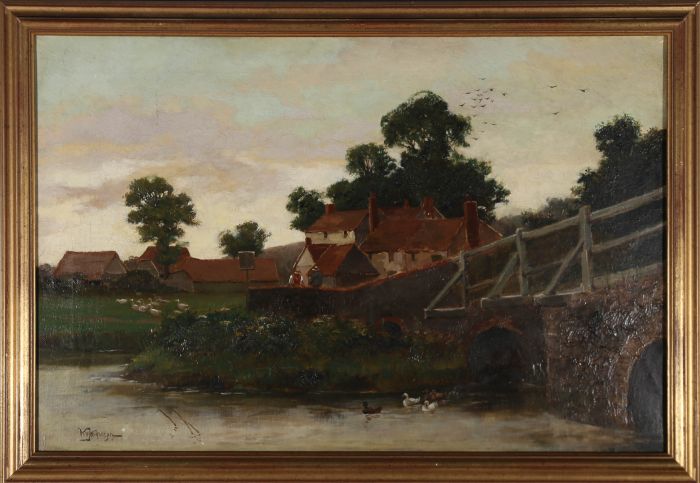 Will Anderson (fl.1880-1895) - Framed Late 19th Century Oil, Village Scene