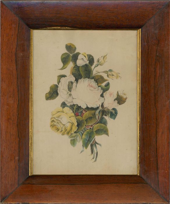 Framed Late 19th Century Watercolour - Bouquet of Roses