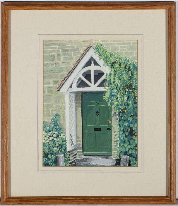 Mid 20th Century Gouache - The Green Door
