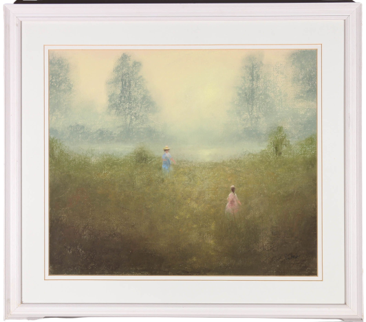 M. Clarke - Framed 20th Century Pastel, Through the Fields