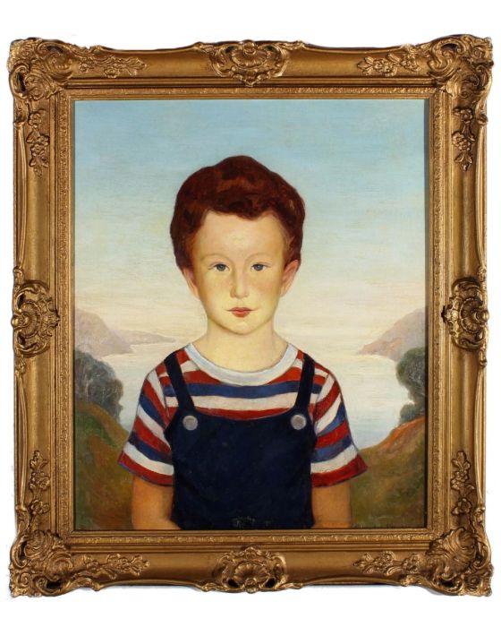 Mid 20th Century Oil - Portrait of a Young Boy