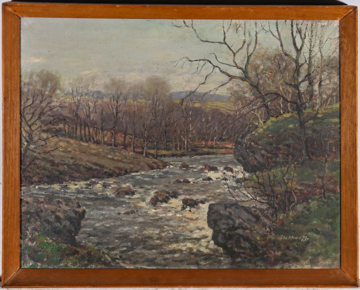 John Marshall - Early 20th Century Oil, Winter On The Dee