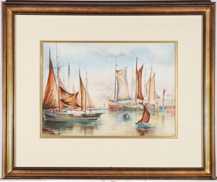Alice Greenhill - 1903 Watercolour, Ostend Harbour