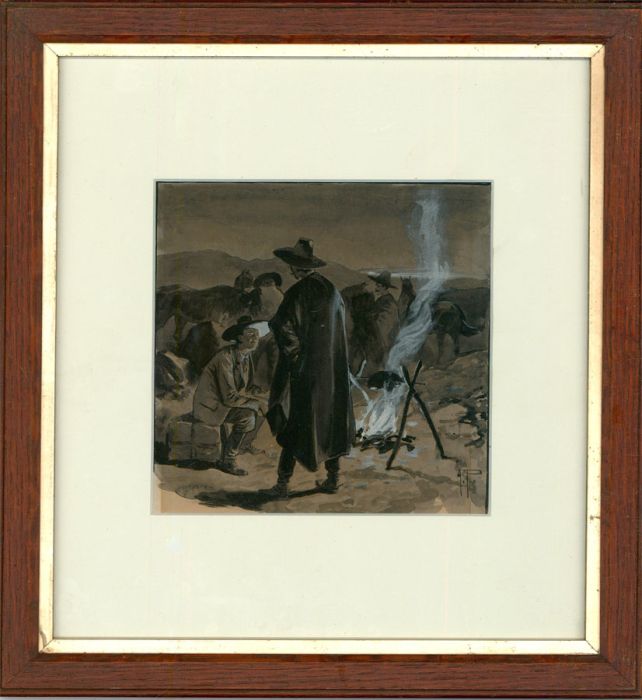 Alfred Pearse (1855-1933) - Early 20th Century Watercolour, Around the Fire