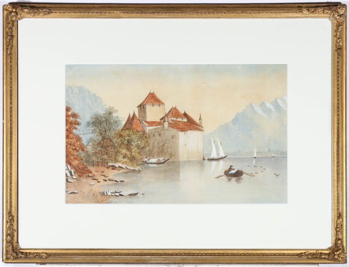 Late 19th Century Watercolour - Chillon Castle